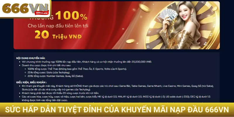 Sức hấp dẫn tuyệt đỉnh của khuyến mãi nạp đầu 666VN