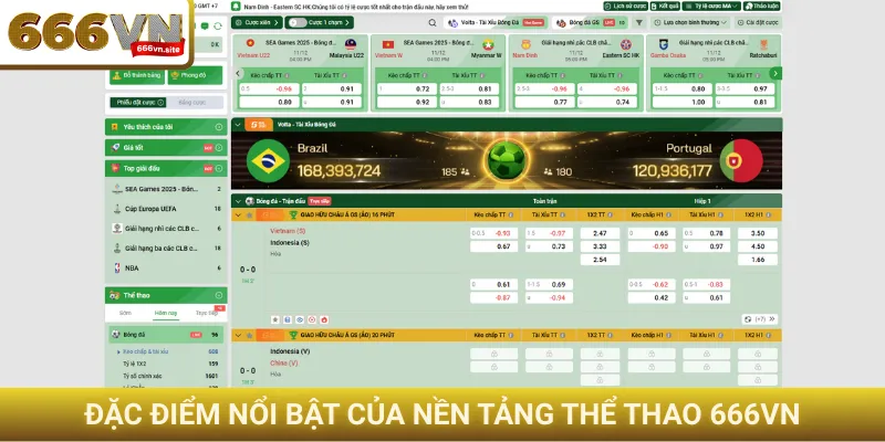Đặc điểm nổi bật của nền tảng thể thao 666VN